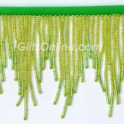 Bright Green 3" Beaded Chevron Fringe 10 Yard Bolt